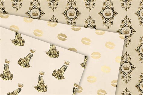 Ivory And Gold Princess Digital Paper By Digital Curio TheHungryJPEG