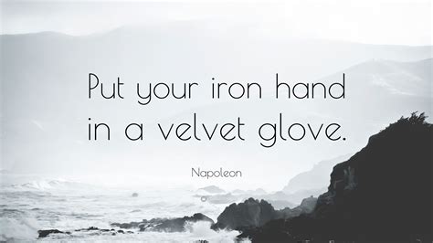 Napoleon Quote Put Your Iron Hand In A Velvet Glove”