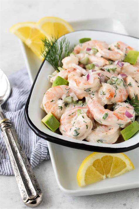 Shrimp Salad with Avocado - Garnish with Lemon