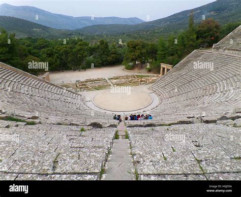 Atemberaubende Aussicht Auf Das Antike Theater Von Epidaurus Zum Unesco