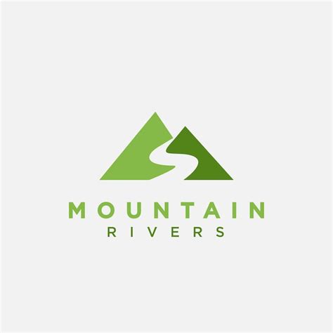 Premium Vector Minimalist River And Mountain Landscape Logo Icon