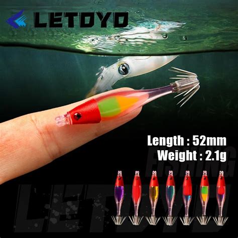 LETOYO Qualidade 2 1g 52mm Egi Luminosa Lula Jigs Mini Lula Isca De A O