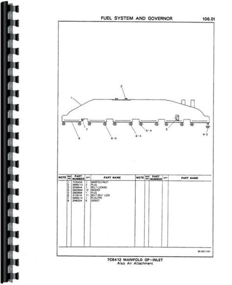 Caterpillar 3406B Engine Parts Manual