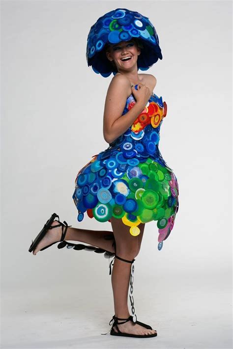 A Dress Made Out Of 500 Plastic Bottle Lids Artist Jacq Chorlton For