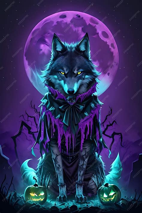 Premium Ai Image A Scary Wolf Halloween Character Scary Wolf