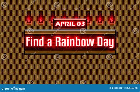 03 April Find A Rainbow Day Neon Text Effect On Bricks Background