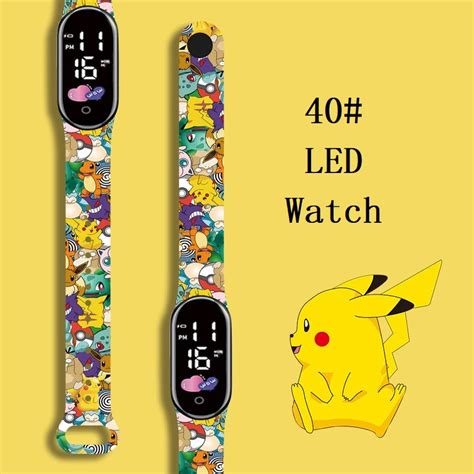 Pokemon Imperme Vel LED Rel Gio Eletr Nico Para Crian As Pulseira