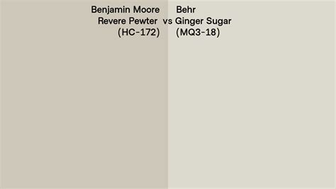 Benjamin Moore Revere Pewter Hc Vs Behr Ginger Sugar Mq