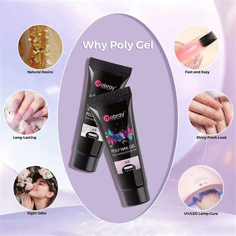 Mobray Poly Nail Gel Kit Glitter Poly Gel Polish Set White Black Red