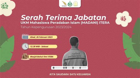 SERAH TERIMA JABATAN MADANI ITERA 2023 2024 YouTube