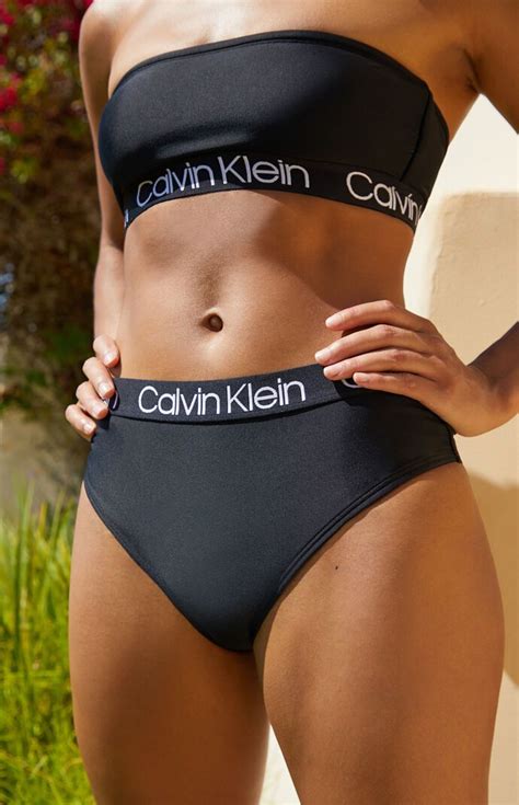 Calvin Klein Logo High Waisted Bikini Bottom PacSun High Waisted