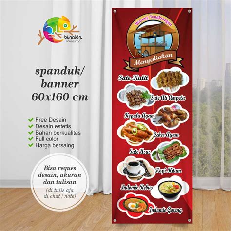 Jual Spanduk Banner Mmt Warung Tongkrongan Angkringan Free Custom