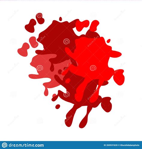 Red Puddles Dripping Blood Realistic Bloody Splatters Blob Of Blood