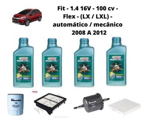 Kit Revis O Troca De Oleo Honda Fit V A Castrol