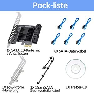 6 SATA Ports PCIE SATA Controller Karte 6 Gbps SATA 3 0 Controller