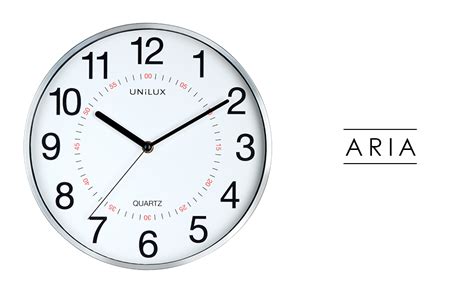 Unilux Aria Horloge Murale 30 5cm Systeme Quartz Avec Double Affichage