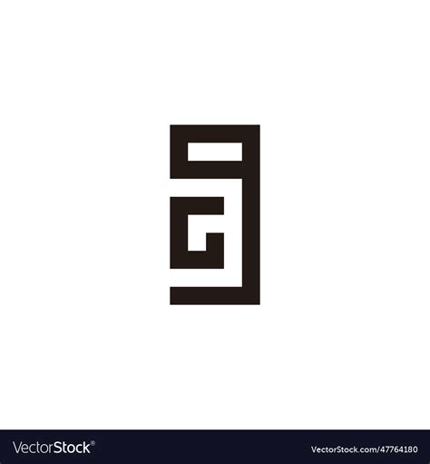 Letter Gg Square Rectangle Geometric Symbol Vector Image