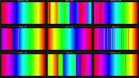 Color Visualization Of Sorting Algorithms Youtube