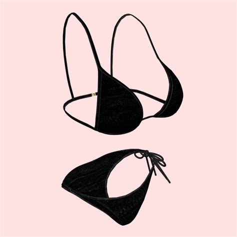 3D Model Sexy Black Dotted Bikini P04 VR AR Low Poly CGTrader