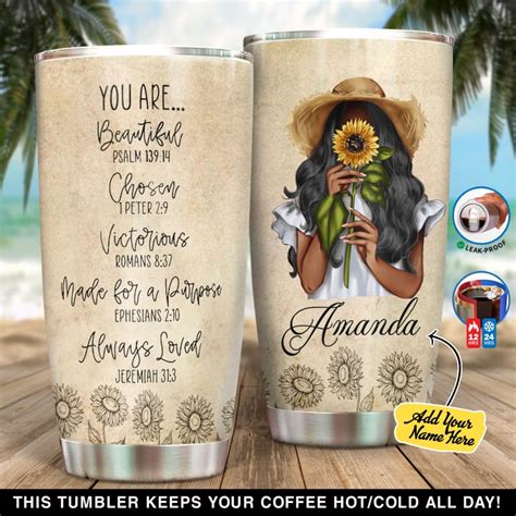 Sunflower Girl You Are Beautiful Personalized Tumbler Teeuni