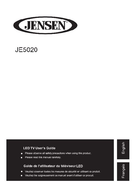 Jensen JE5020 DLED TV Owner Manual For Recycling Program ASA Support Docs