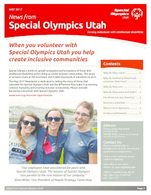 Fillable Online Special Olympics Utah Fax Email Print Pdffiller