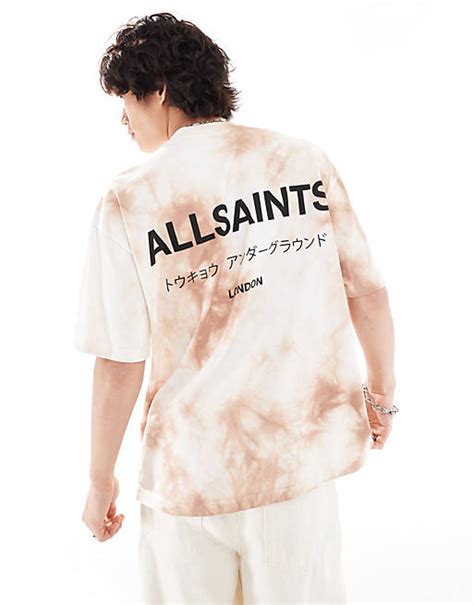 Allsaints Underground Oversized T Shirt In Light Tie Dye Exclusive To