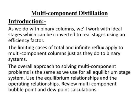 Ppt Multi Component Distillation Introduction Powerpoint