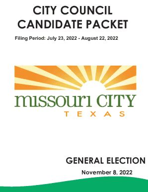 Fillable Online CITY COUNCIL CANDIDATE PACKET Fax Email Print PdfFiller