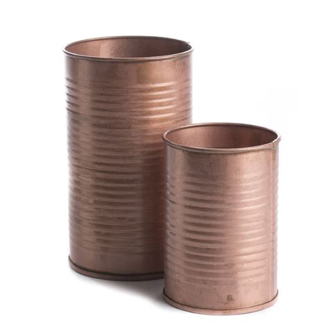 Copper Metal Can Vase Set Vase And Bowl Fillers Home Decor