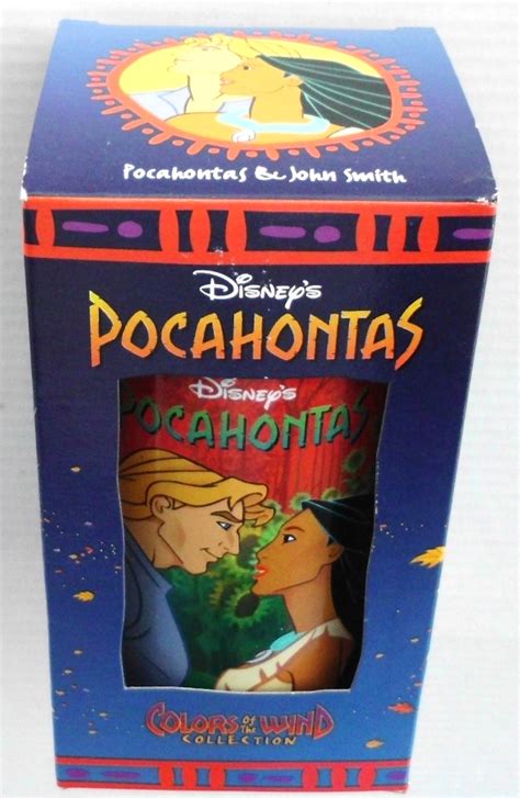 Walt Disney Classic Collection Series “pocahontas And John Smith Color Of The Wind Glass Box Set