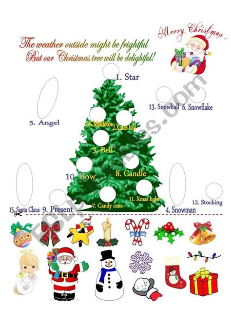 O Christmas Tree Esl Worksheet By Raindrop