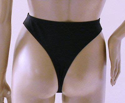 S S High Leg High Waisted Thong Bikini Bottom In Black Ebay