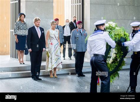 Dutch King Willem Alexander Second Left And Queen Maxima Centre Left