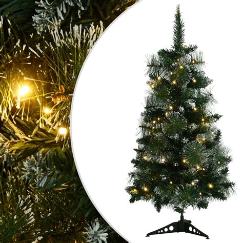 Artificial Pre Lit Christmas Tree With Stands Green 90 Cm PVC MK Discount