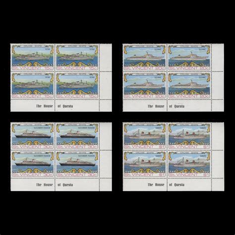 Saint Vincent 1974 (MNH) Cruise Ships imprint blocks – ZEBOOSE.COM