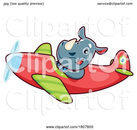 Rhino Pilot Flying a Plane by Vector Tradition SM #1807800