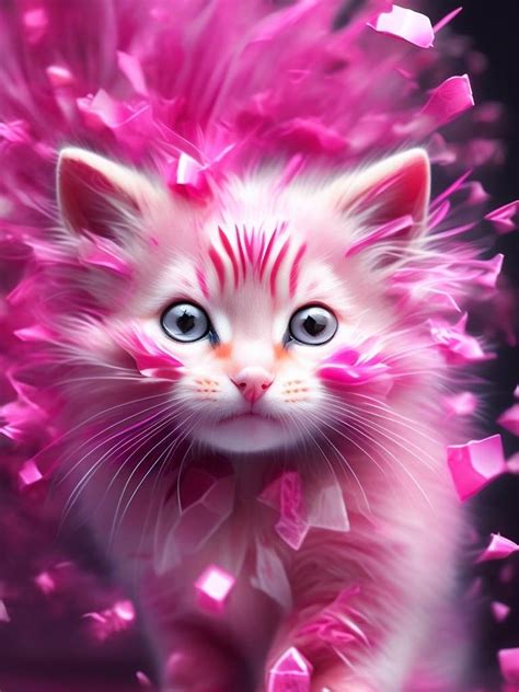 Pink Cat By Elaynacatloverartist On Deviantart