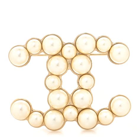 Chanel Pearl Cc Brooch Gold Fashionphile