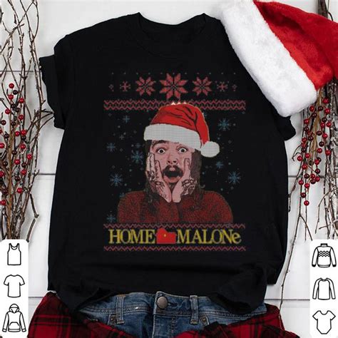 Home Malone Funny Post Malone Ugly Christmas Sweater shirt, hoodie