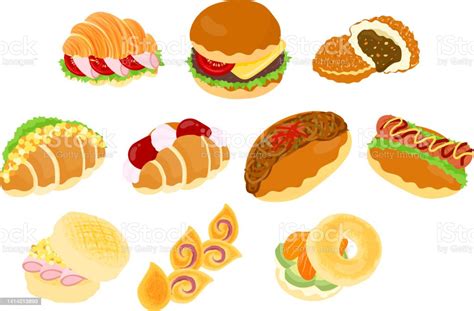 The Various Icons Of Bread Stock Illustration Download Image Now