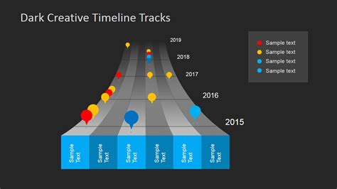 Dark Timeline Tracks PowerPoint Template - SlideModel