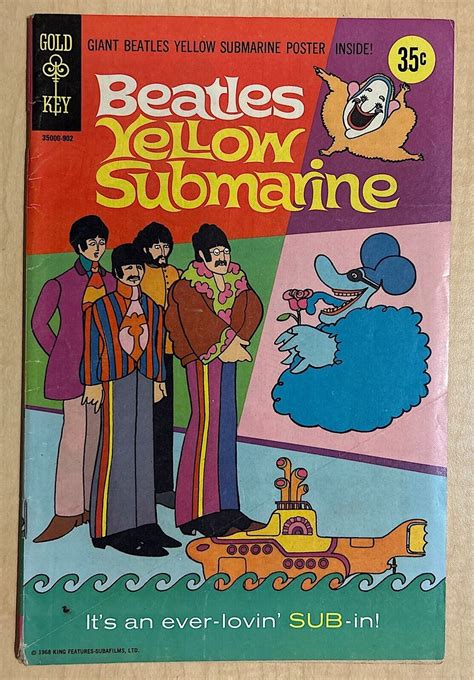 Beatles Yellow Submarine Gold Key Vg W Poster Intact Comic