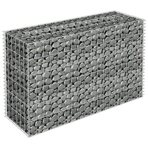 Akozon Lit surélevé à gabion Acier galvanisé 90x30x60 cm