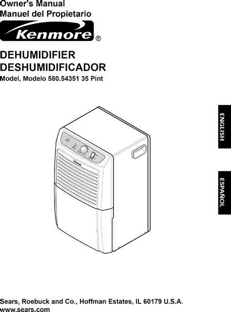 Kenmore 58054351500 User Manual DEHUMIDIFIER Manuals And Guides L0607456