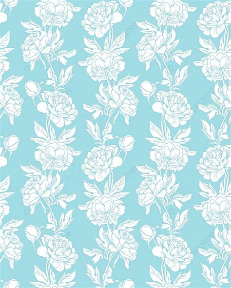 Seamless Pattern With Realistic Graphic Flowers Peony Hand Drawn