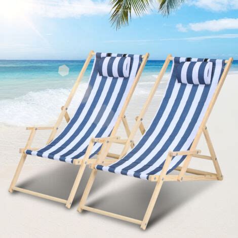 TolleTour Chaise Longue Pliante En Bois Chaise De Plage 3 Positions