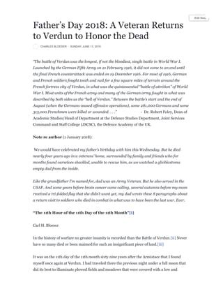 Fathers Day A Veteran Returns To Verdun To Honor The Dead Pdf