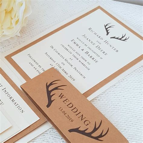 Stag Wedding Invitations And Stationery Handmade In Cardiff