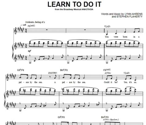 Anastasia - Learn To Do It Free Sheet Music PDF for Piano | The Piano Notes